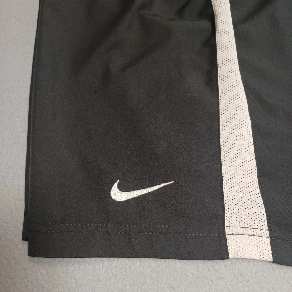 Nike Shorts Boys L Black Dri-FIT Soccer Mesh Stripe Athletic Performance